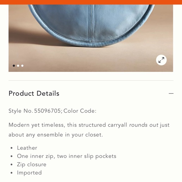 Anthropologie light  blue  Leather Women's Bag - Picture 4 of 5